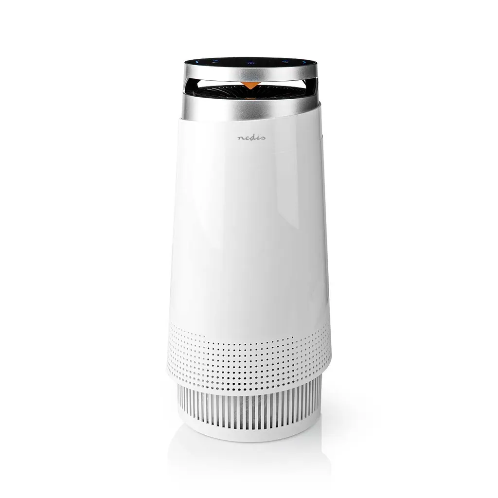 Nedis Purificateur d'Air Blanc 20m² CADR 130 m³/h avec Indicateur Couleur