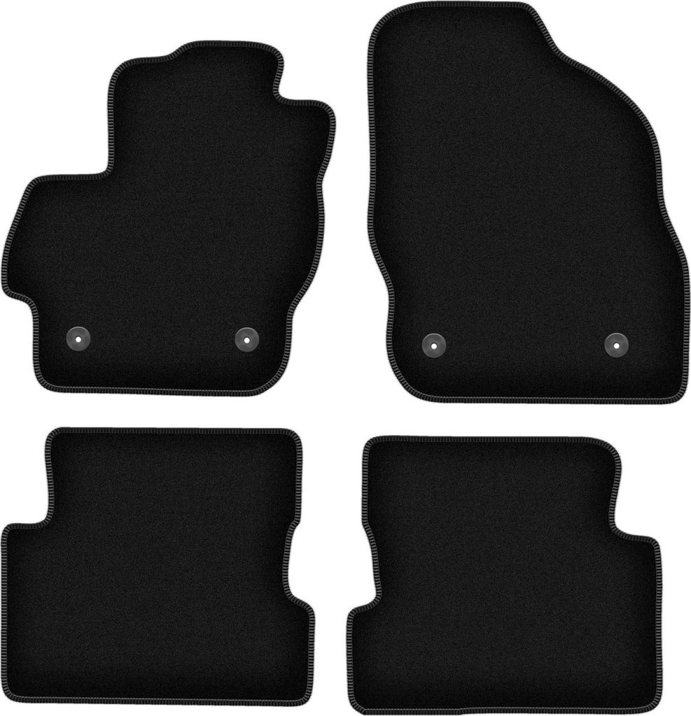 Wielganizator Velours-Autoteppiche – passend für Mazda 3 II BL (Schrägheck, Limousine, Bj. 2008-2013) – schwarz, passgenau, mit Befestigungen...