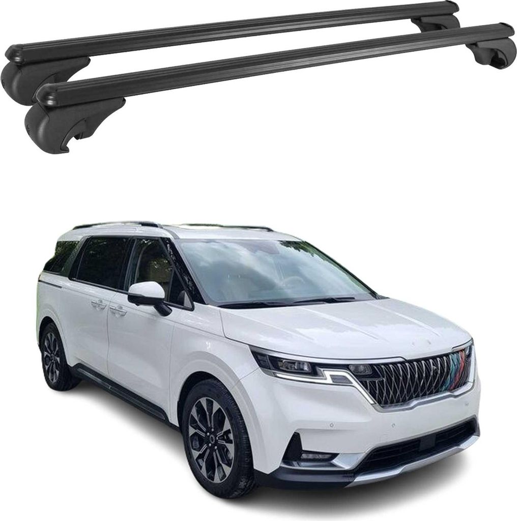 Dachträger für Kia Carnival 2020-2025 Gepäckträger Grundträger Alu Schwarz 2x