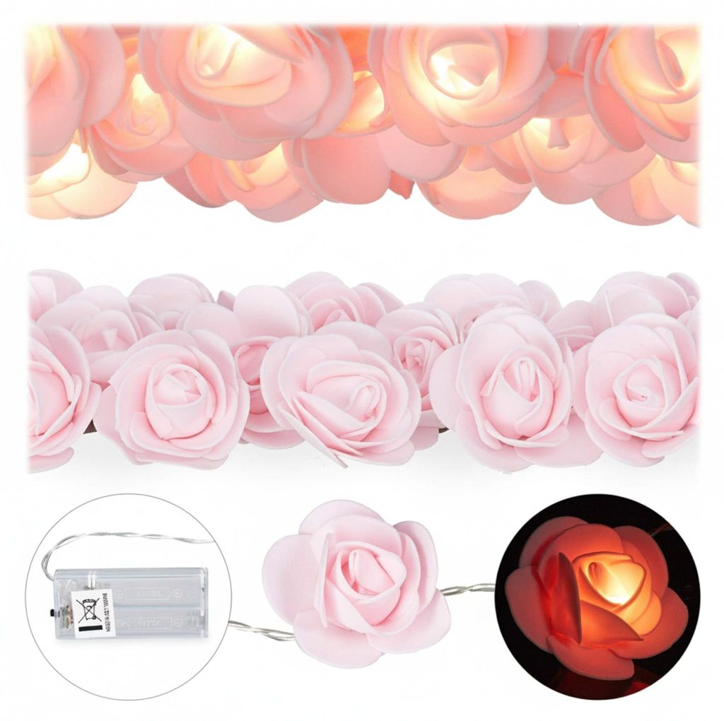Guirlande lumineuse « Roses » de Relaxdays, guirlande Image du produit 
