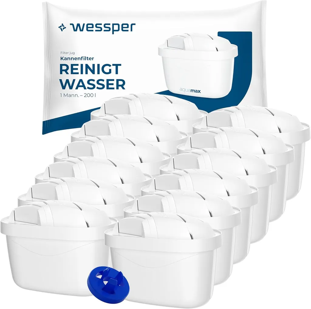Lot de 12 filtres à eau universels pour carafes Brita, Dafi et Philips