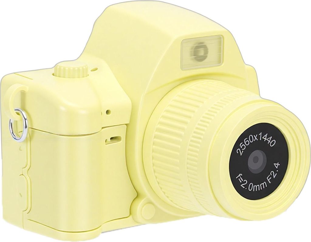 2K-Digitalkamera für Teenager und Studenten Retro-Schlüsselanhänger-Kamera Videorekorder mit LED-Licht 4 Filter für Reisen Gelb
