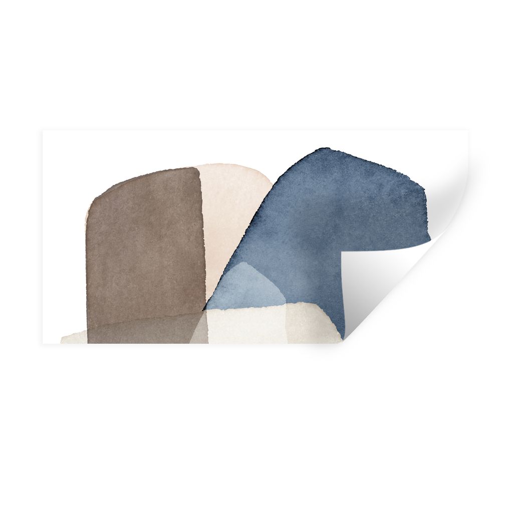 MuchoWow Wandtattoo Wandsticker Wandaufkleber Abstrakt - Kunst - Aquarell - Design 80x40 cm Selbstklebend und Repositionierbar - Aufkleber
