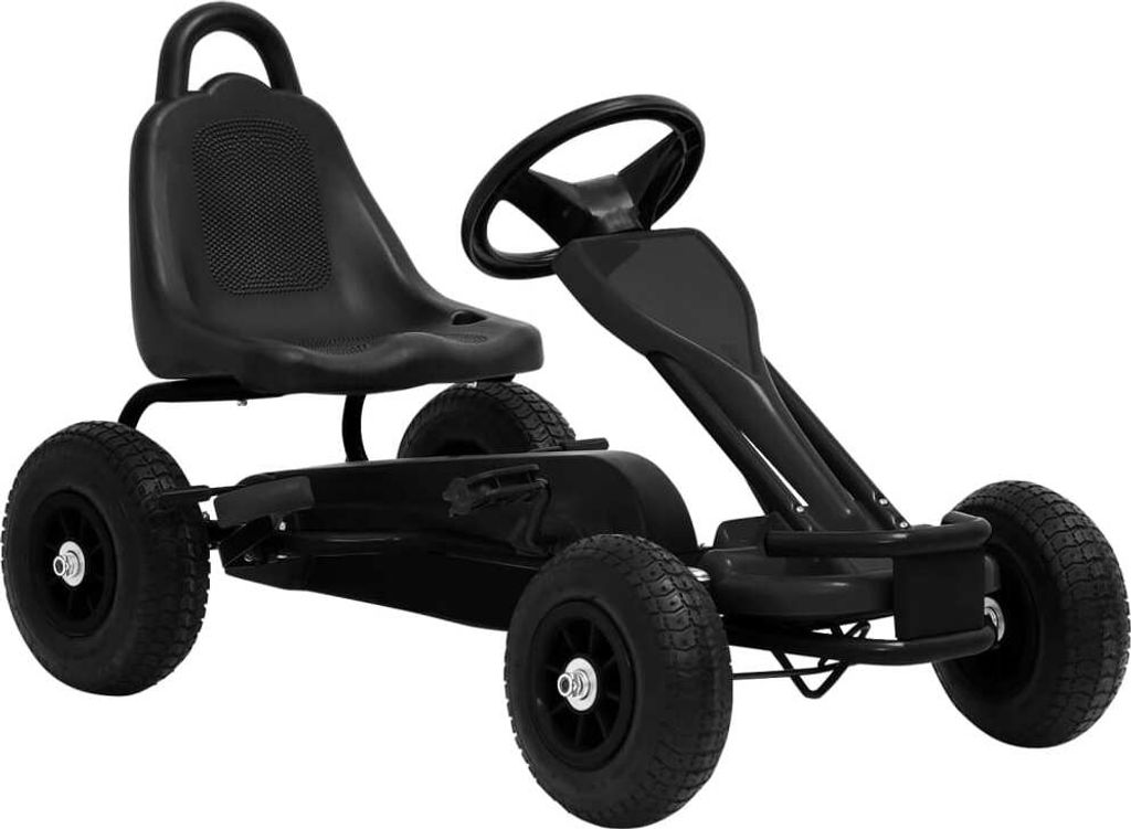 vidaXL Gokart na pedały z oponami pneumatycznymi czarny Zdjęcie produktu 7