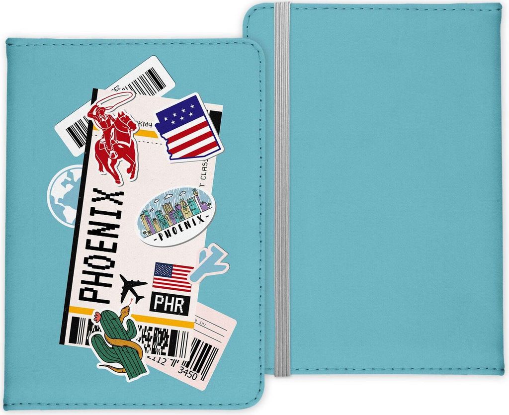 22Feels Phoenix Souvenir Reisepasshülle Organizer Reisen Gadgets Arizona USA Vereinigte Staaten Urlaub Kunst-Leder Etui Cover Frauen Männer Kinder