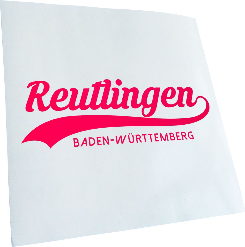 Kiwistar - Autoaufkleber - Reutlingen Baden-Württemberg - Hellrosa - 20x7cm - Aufkleber für Auto, Laptop, Fahrrad, LKW, Motorrad mehrfarbig JDM D...