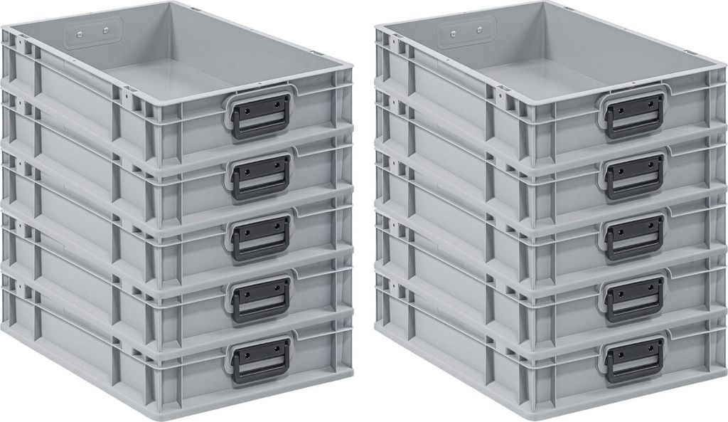 SparSet 10x Eurobox NextGen Portable Duo Germany | HxBxT 12x40x60cm | 23 Liter | Eurobehälter, Transportbox, Transportbehälter, Stapelbehälter