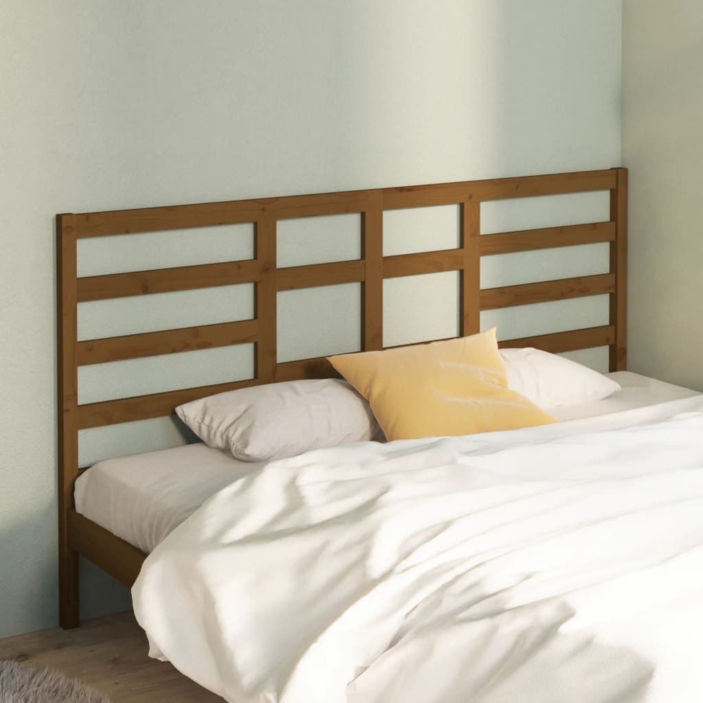 The Living Store Bett-Kopfteil Honigbraun 186x4x104 cm Massivholz Kiefer