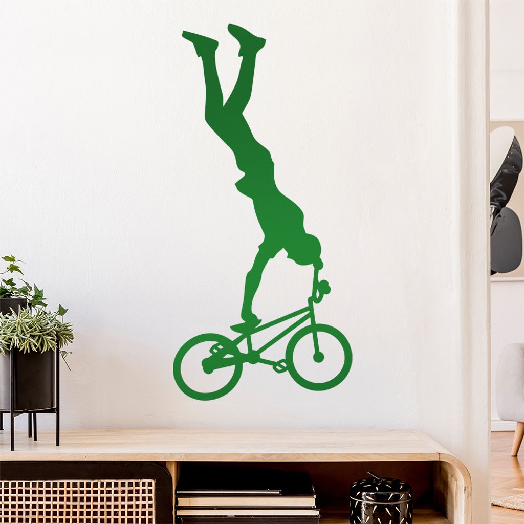 BMX Freestyle Fahrer Figur Wandtattoo Wandaufkleber Wall Sticker - Dekoration, Küche, Wohnzimmer, Schlafzimmer, Badezimmer