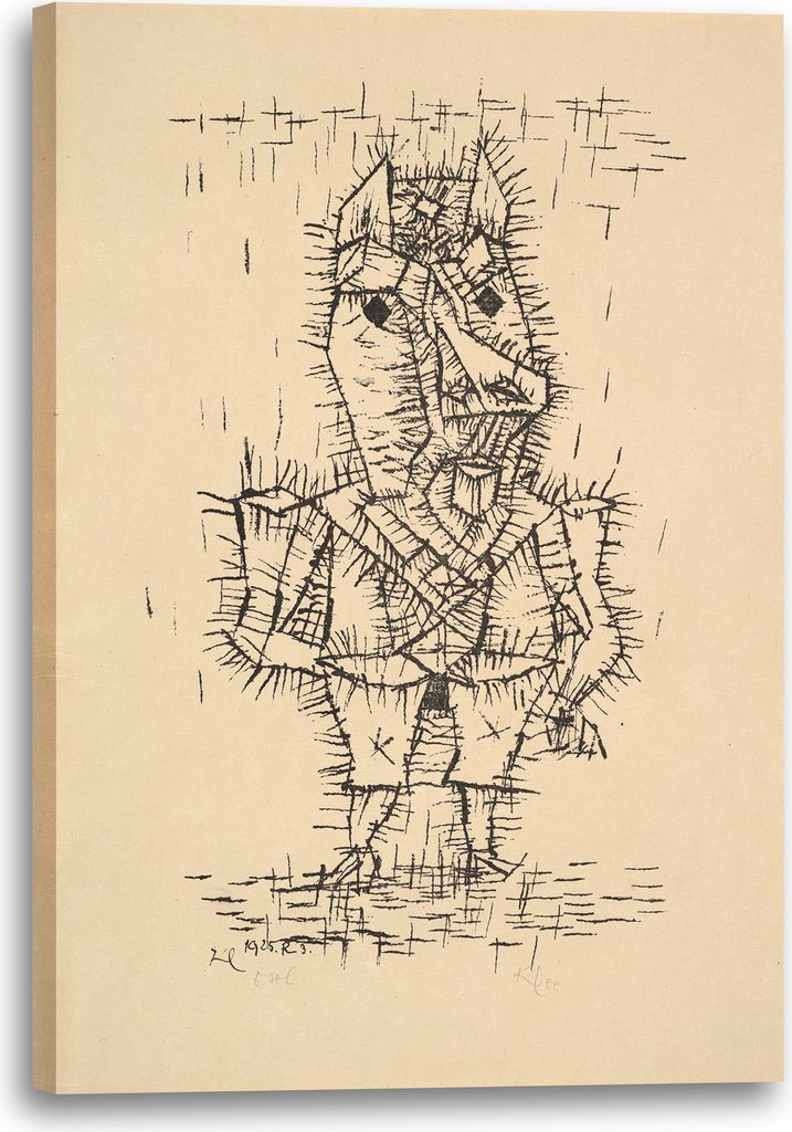 Leinwandbild (80x120cm): Paul Klee - Ass (Esel) (1925), echter Holz-Keilrahmen inkl. Aufhänger, handgefertigt in Deutschland