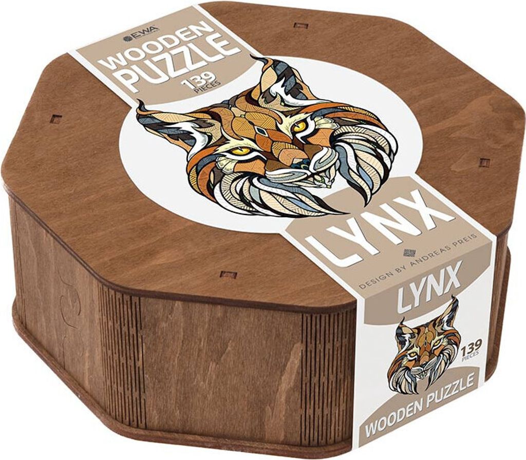 Buntes Holzpuzzle - Luchs 28 x 35,3 cm