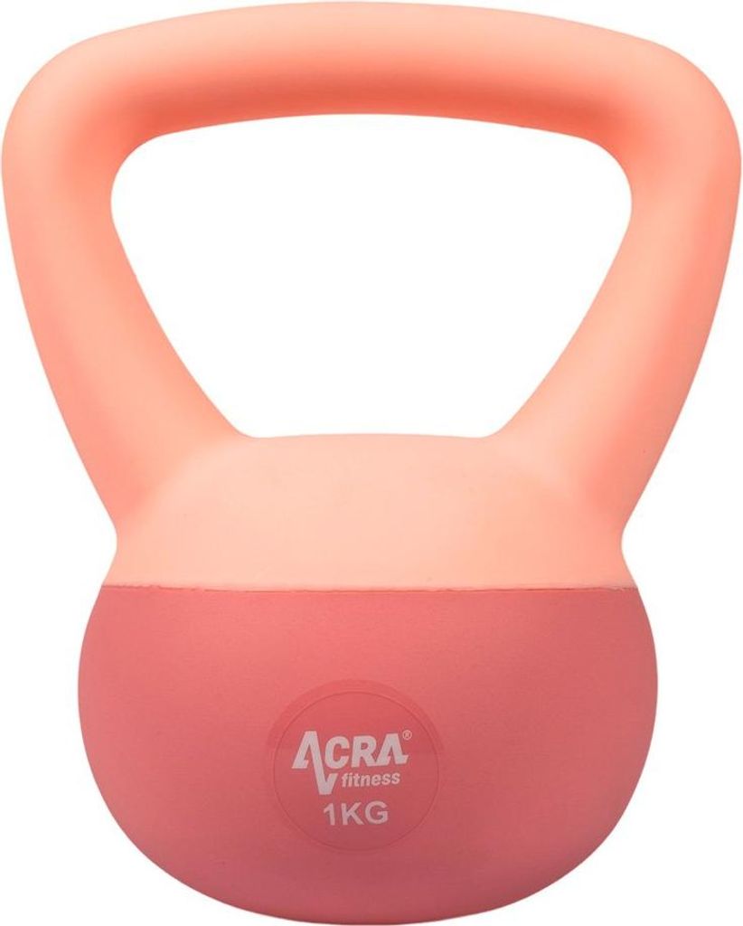 ACRA Weich-PVC-Kettlebell 1 kg, rosa Produktbild 
