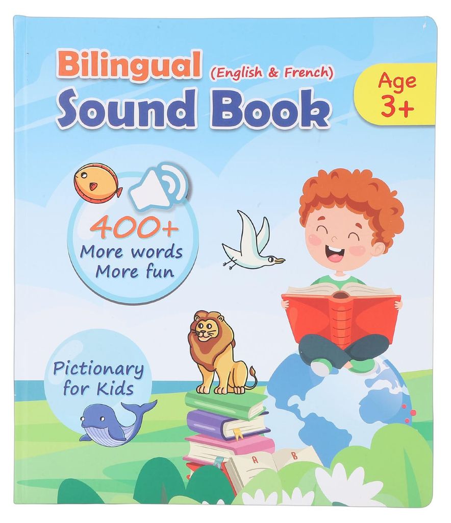 Französisch-Englisch, zweisprachiges Klangbuch, frühes Lernen, interaktives Lernspielzeug für Kinder im Alter von 3–8 Jahren
