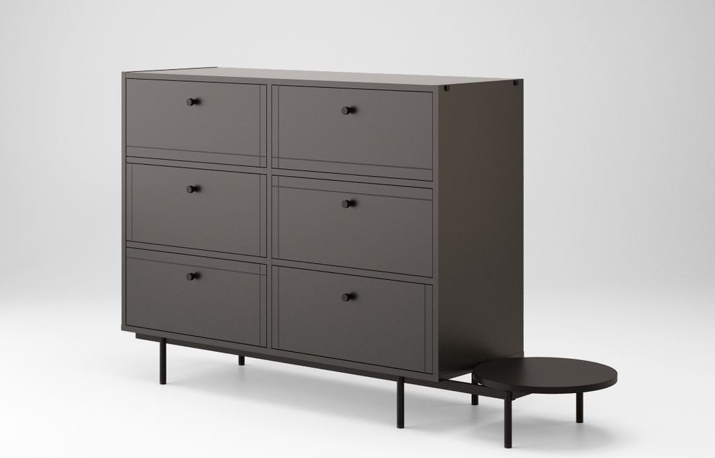 Kommode Moderne, stilvolle, elegante geräumige Kommode mit Schubladen Arrocco B:121,5/H:95/T:42 cm Farbe: Schwarz