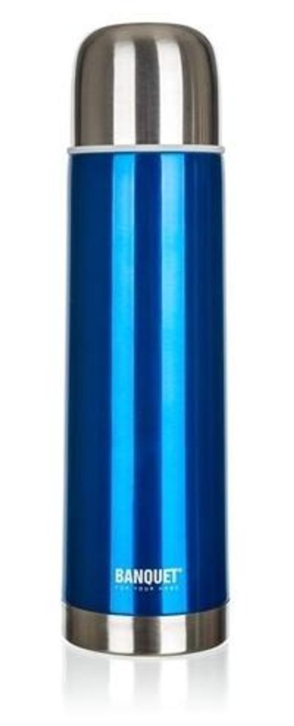 Edelstahl-Thermoskanne 1L AVANZA blau Produktbild 