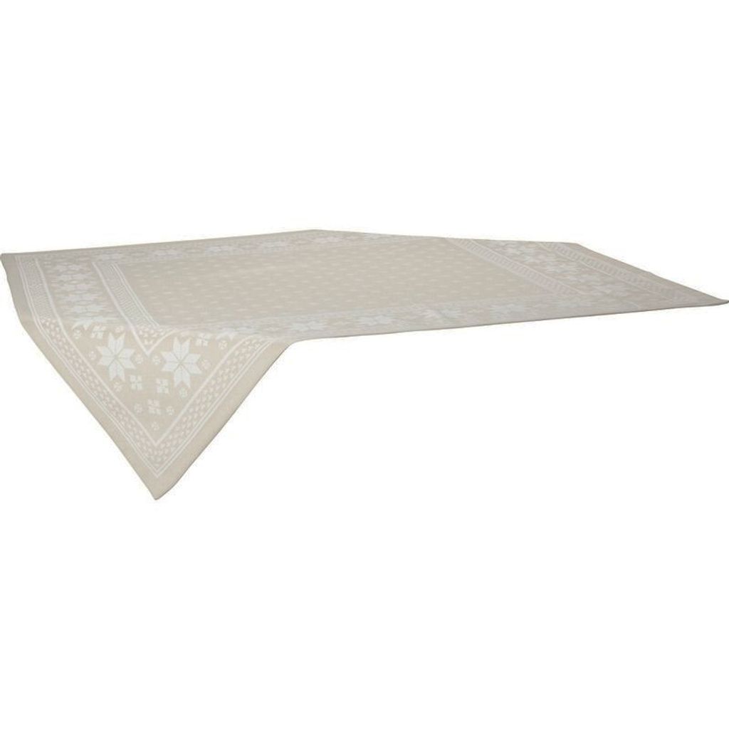 Mitteldecke Britt Schneesterne beige weiss ca 85 x 85 cm Weihnachtsdecke Winter