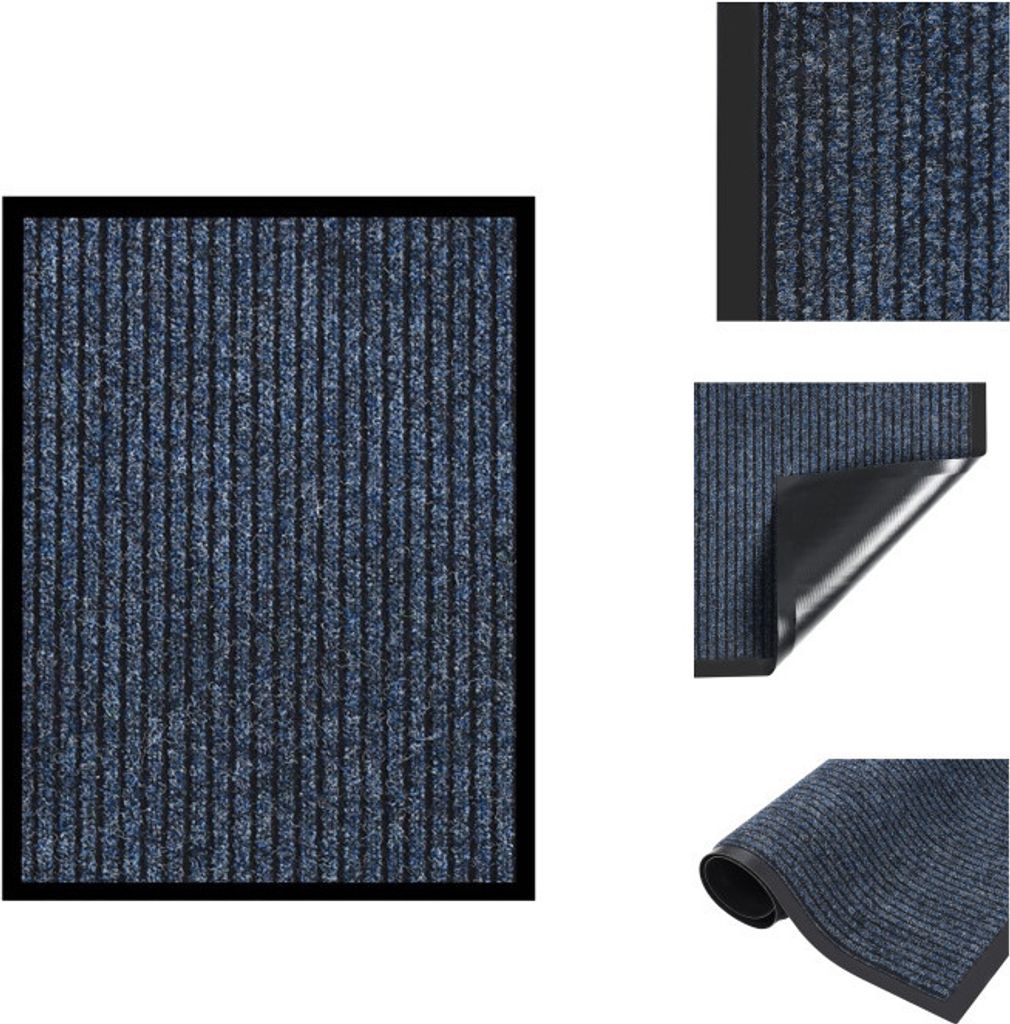 vidaXL Fußmatte Blau Gestreift 40x60 cm - Fußmatten