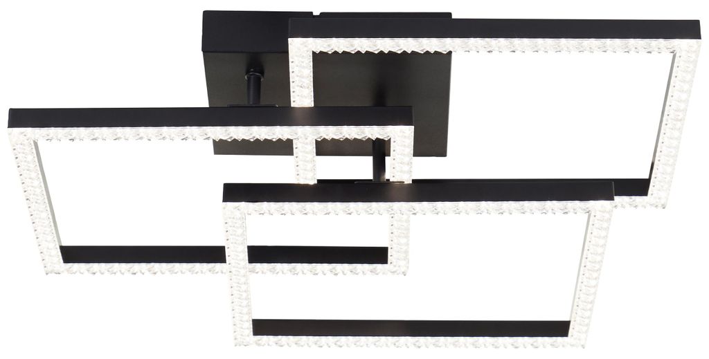 Brilliant LED Deckenleuchte Ranni G80776/06 Wohnzimmer, Küche, Flur, Schlafzimmer, Arbeitszimmer Metall/Kunststoff Indoor Decke schwarz - LED fest...