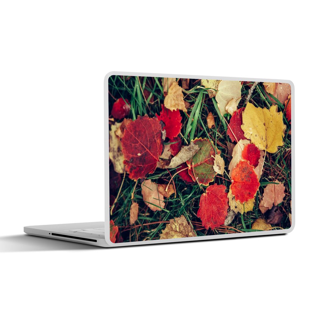 MuchoWow Laptop Aufkleber Sticker Cover Blätter - November - Herbst - Natur 32.5x23.5 cm - Sticker für Laptop - Selbstklebend