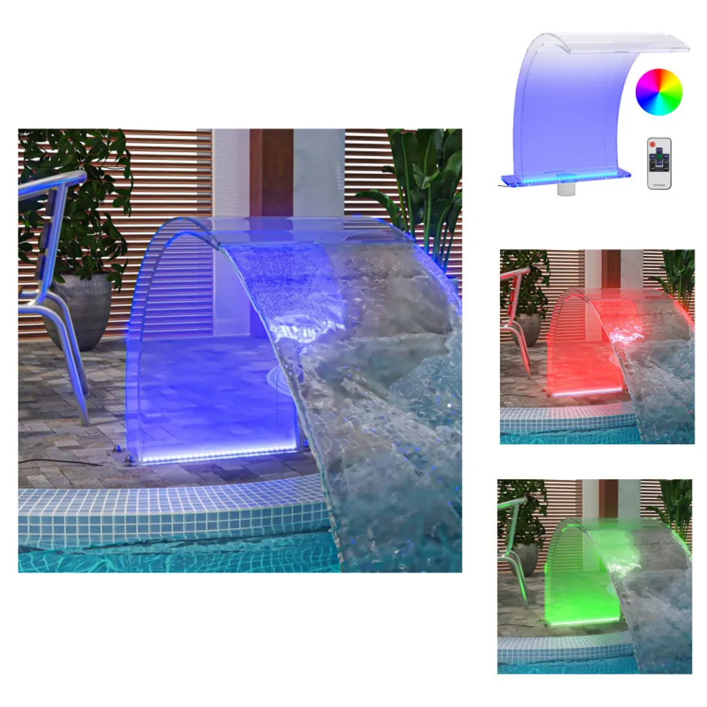 Cascade de jardin design 50 cm pour créer une ambiance zen avec LED RGB