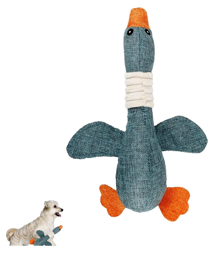 Hundespielzeug Unzerstörbar, Anti-Stress-Ente für Hunde, Welpenspielzeug, Pfotenstern-Enten-Spielzeug in Blau, Kuscheltier für Hunde, Weiches Sp...