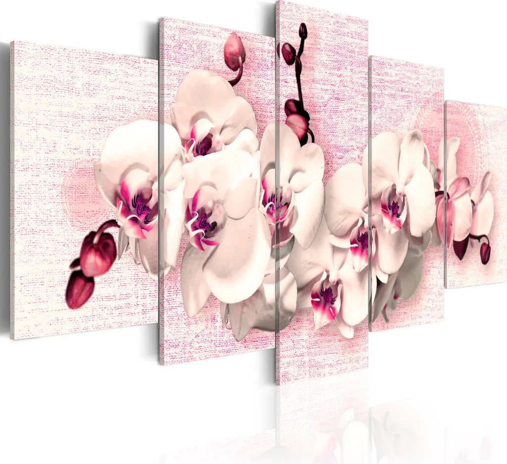 Impression Artistique Fleurs sur Toile Intissée - Tableau 5 Pièces 100x50