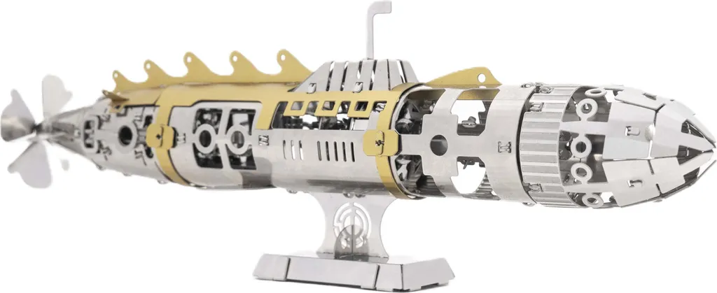 Maquette Nautilus Submarine Elusive à monter en métal brossé 30cm