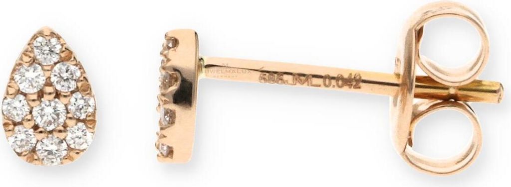 JuwelmaLux Ohrstecker 585 Rotgold mit Brillanten JL10-06-1691