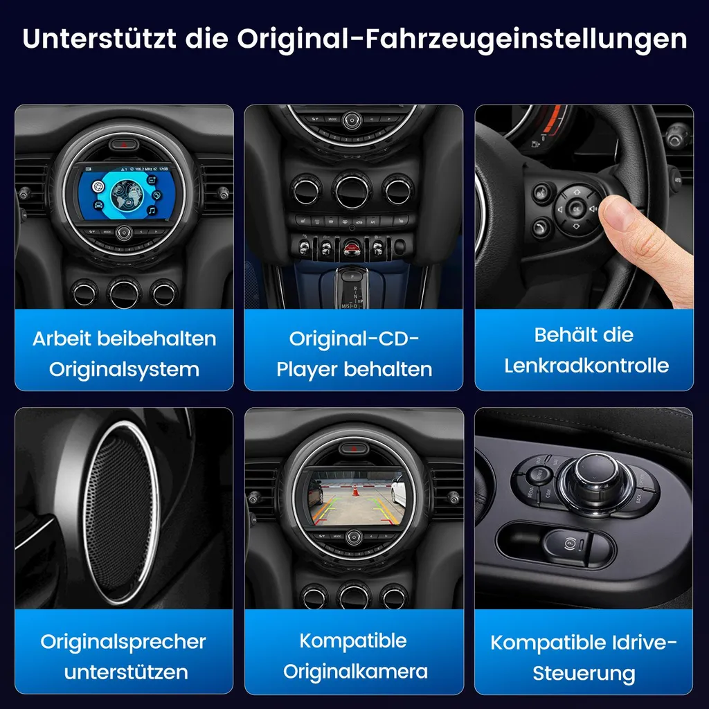 Écran Tactile 7 Pouces Autoradio Android 14 pour Mini Cooper NBT