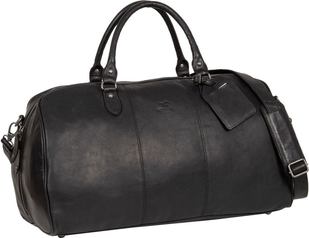 MUSTANG Leder Reisetasche Catania Travel Bag Black schwarz