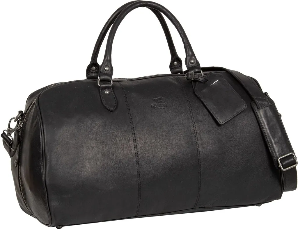 Sac de Voyage Mustang Catania Noir en Cuir pour Week-end et Déplacement