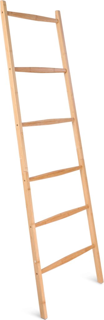 Navaris Handtuchleiter Holz Leiter aus Bambus - Bambusleiter für Handtücher Kleidung Accessoires - Holzleiter für Bad Garderobe Schlafzimmer