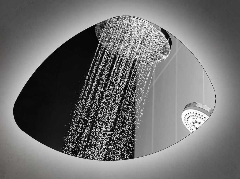 BD ART Wandspiegel Badspiegel Spiegel Asymmetrisch 50x70 cm mit LED Beleuchtung Lichtfarbe Neutral 4200K, IP44 Ganzkörperspiegel Spiegel Groß Bat...