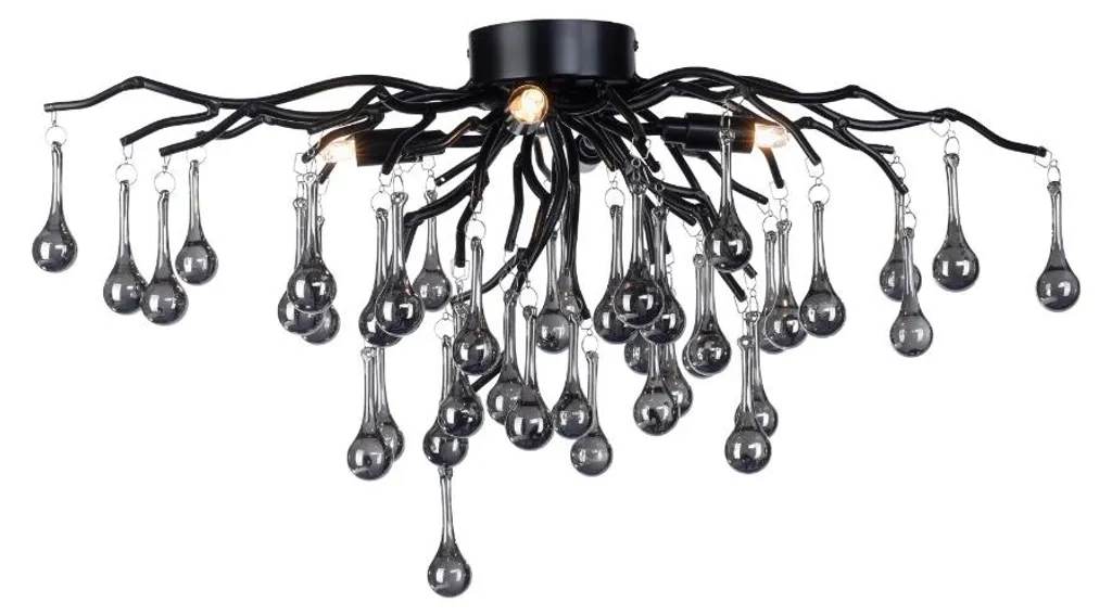 Plafonnier ICICLE Paul Neuhaus noir fumé 4xG9 35x60x30 cm Design Chic