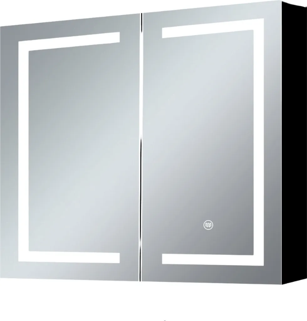 SensaHome Armoire de Toilette LED 60x65 cm Miroir de Salle de Bain Chic