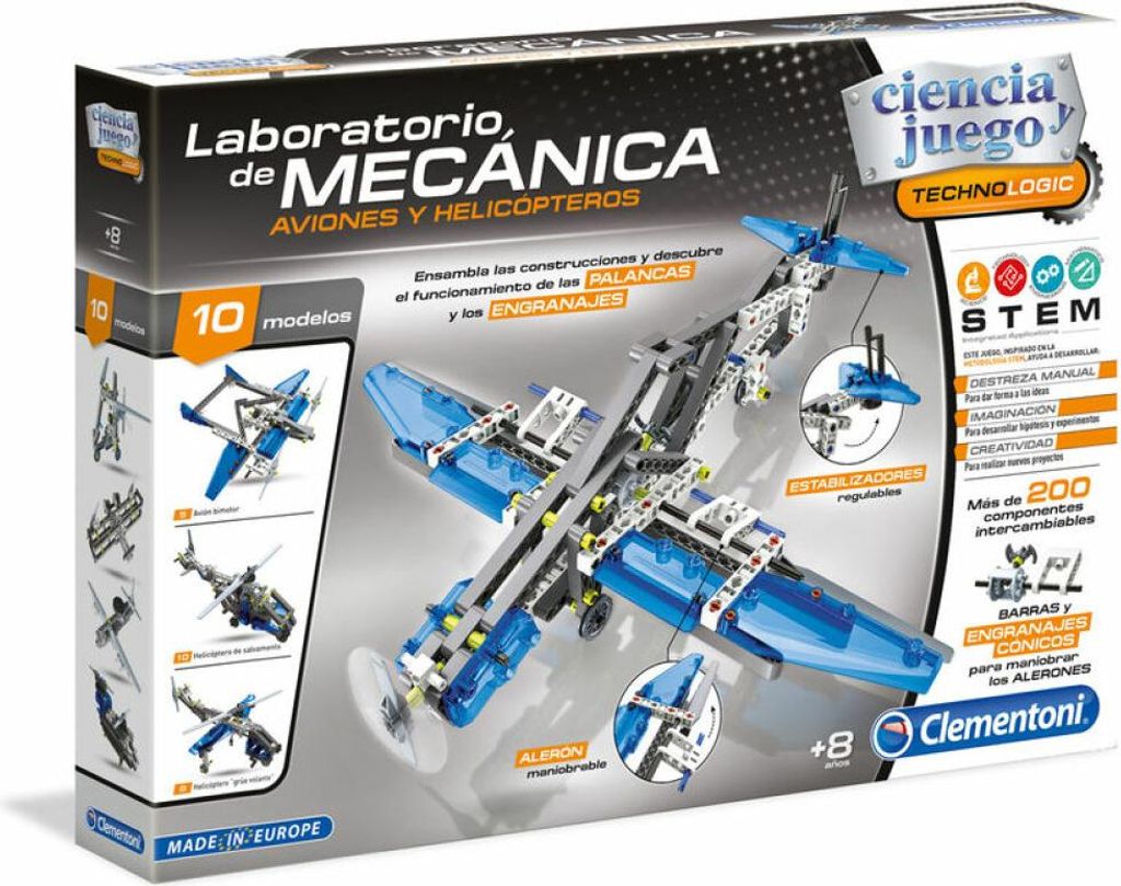 Clementoni - Mechanisches Labor, Flugzeuge und Hubschrauber (55160.6) CLEMENTONI Altersbereich: +8 Jahre alt