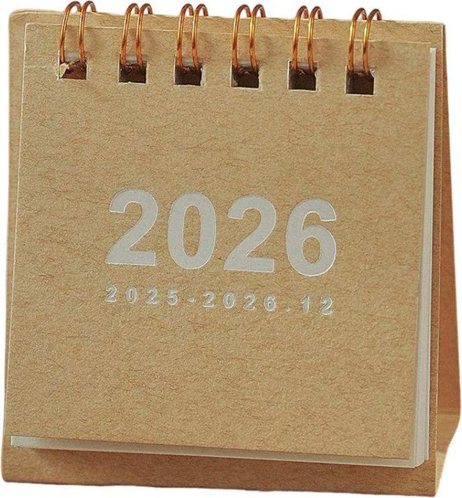 Mini-Tischkalender 2026, Jan.2026-Dez.2026, 12-Monatsplaner, kleiner Stand-Flip-Kalender mit Doppeldrahtbindung für das Home Office