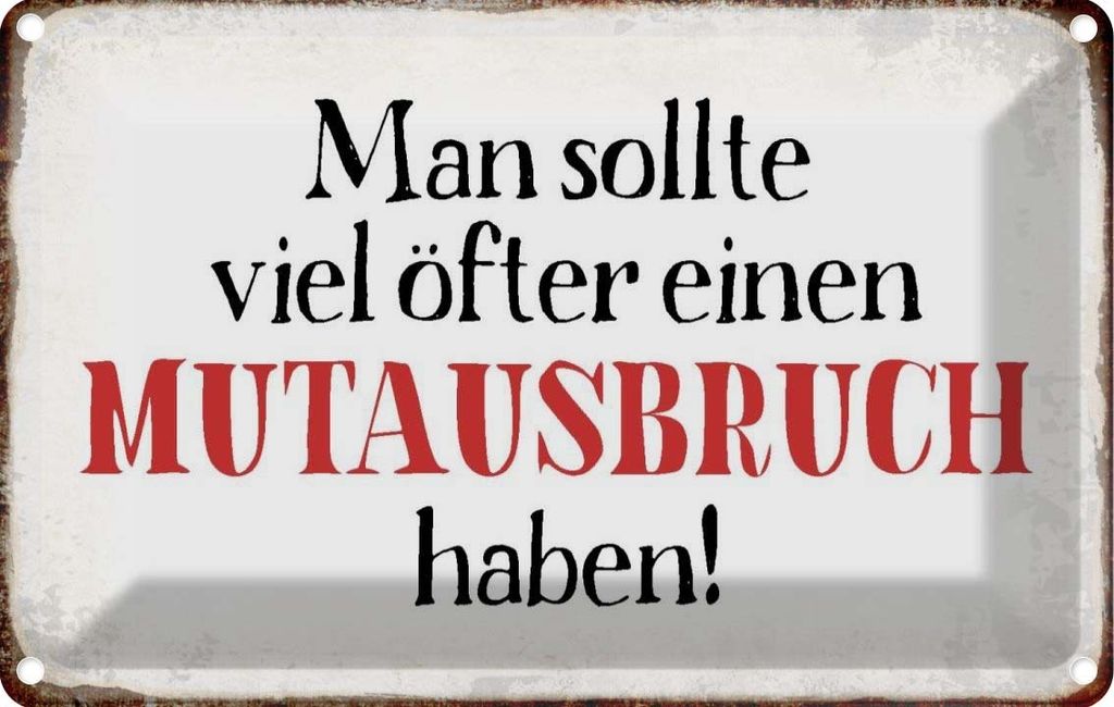 vianmo Blechschild 12x18 cm sollte öfter Mutausbruch haben Dekoration Spruch Zitat