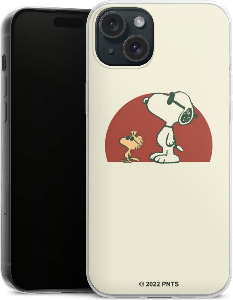 DeinDesign Slim Hülle für Apple iPhone 15 Plus Silikon Case Ultra Dünn Handyhülle Offizielles Lizenzprodukt Snoopy Kindheit