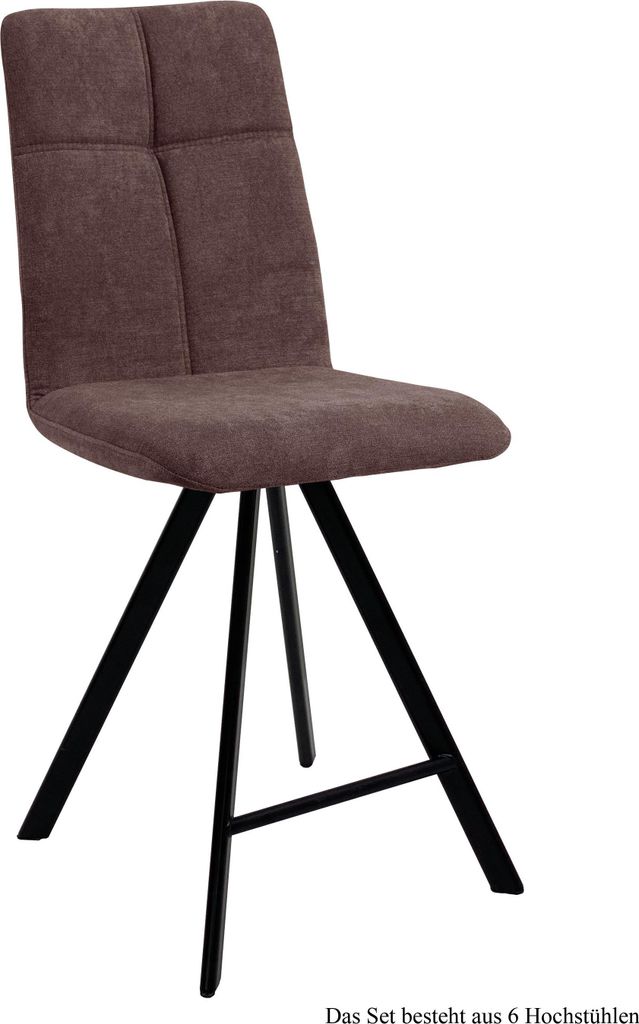 Thekenstuhl (6er-Set) Deirdre 47x109x60 Schwarz/Braun