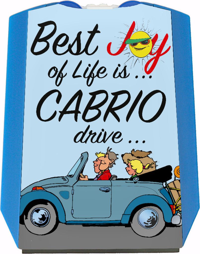 Best Joy of Life is Cabrio drive Parkscheibe in blau mit 2 Einkaufswagenchips