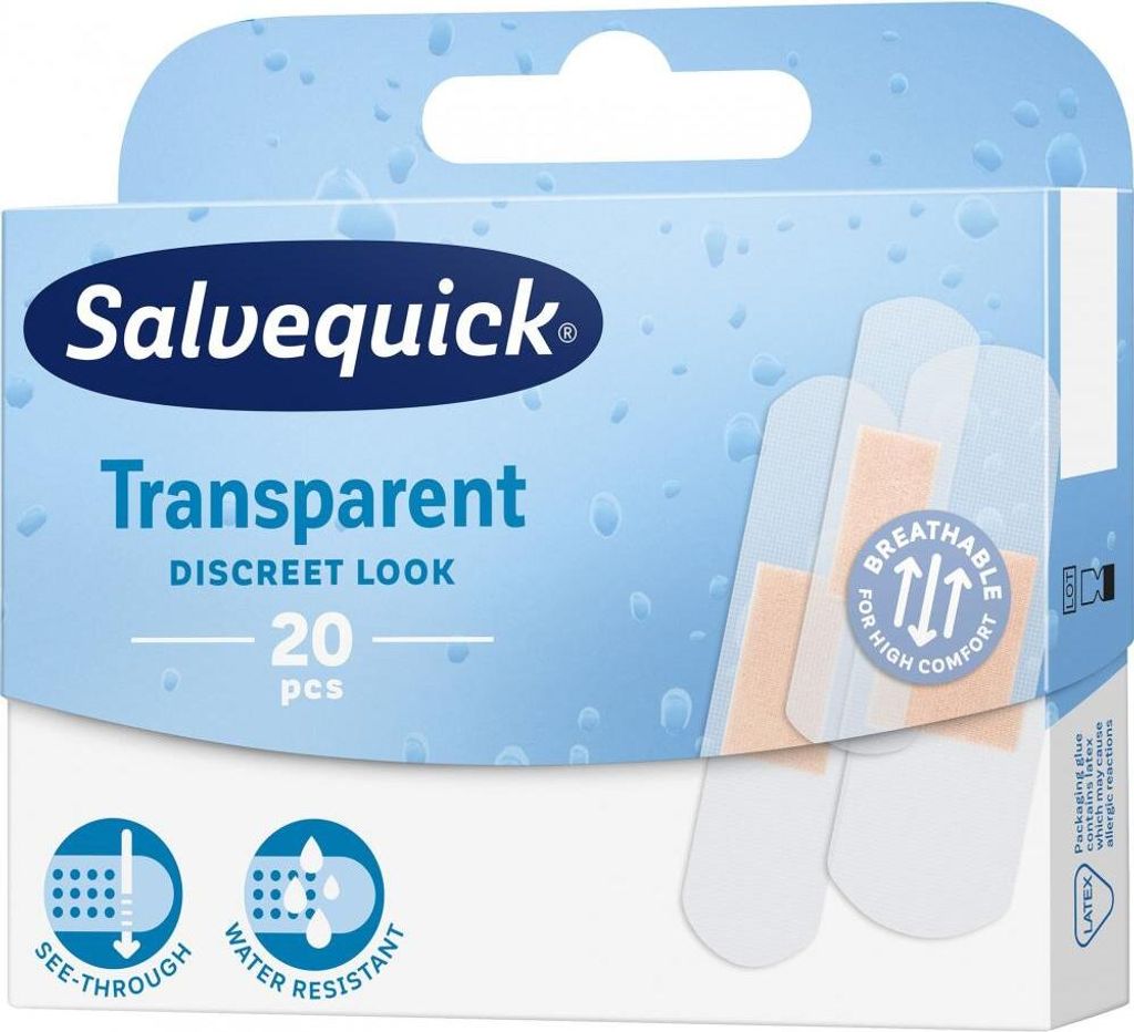 Salvequick Transparente Pflaster, 1 Packung - 20 Stück