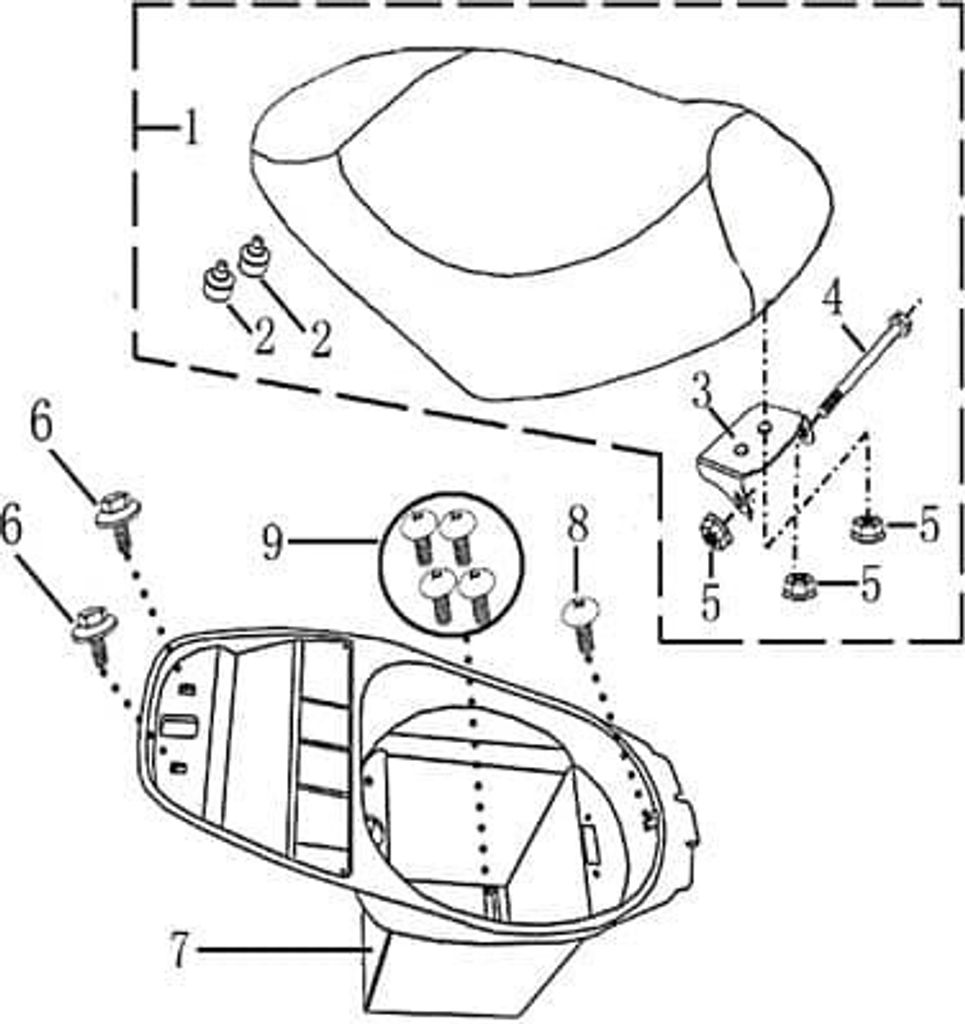 Sitzbankhalterung 701079 Motorroller.de Halter Befestigung Halterung Sitz Sattel Sitzbank