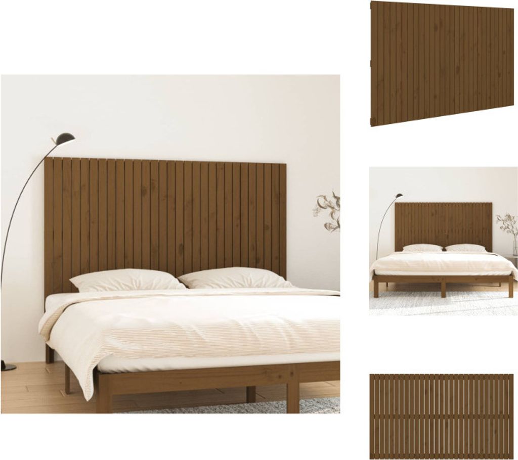 vidaXL Wand-Kopfteil Honigbraun 185x3x110 cm Massivholz Kiefer - Kopf- & Fußenden