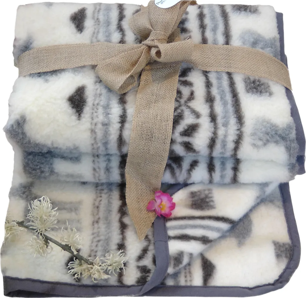 Couverture en Laine d'Hiver 160x200 cm Sheep Dreams - Sommeil Doux et Chaud