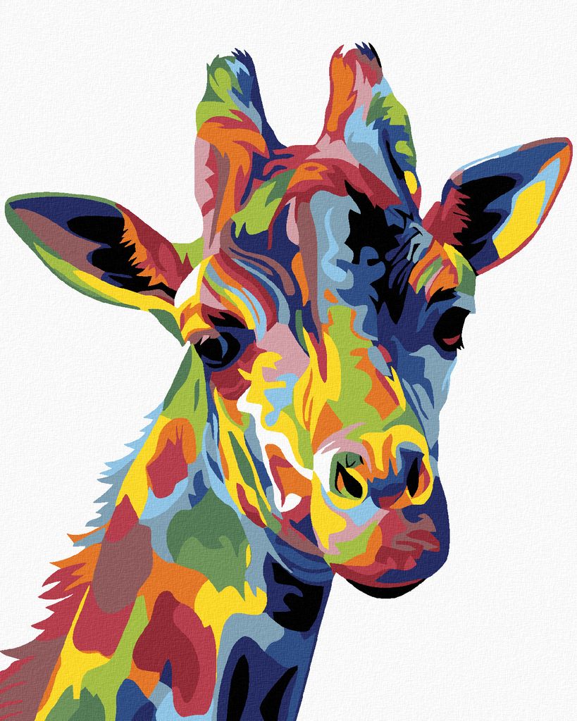 Diamondi - Diamond painting - FARBIGE GIRAFFE, 40X50 cm, mit Keilrahmen (bereits gespannt)