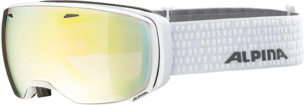Masque de Ski Alpina Estetica QHM Blanc Or Écran Miroir Catégorie 2 Mixte