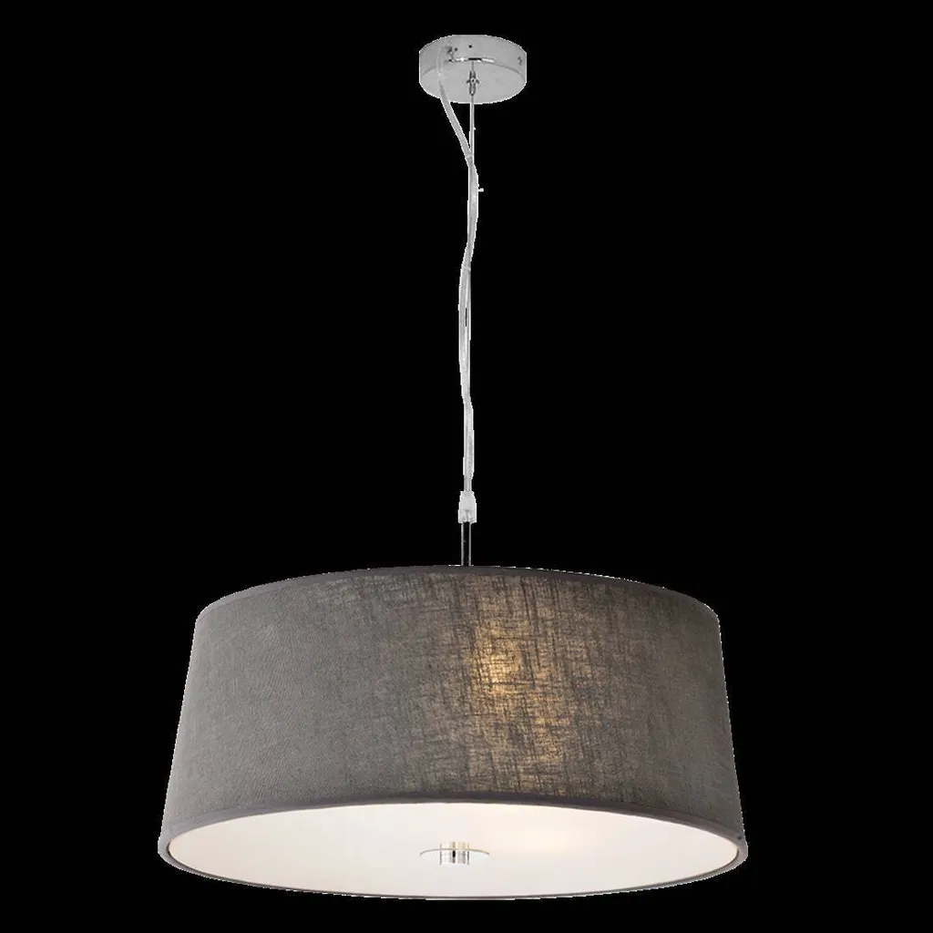 Suspension Trio E27 Grise Givrée 500mm Dimmable - Lustre Design Salon
