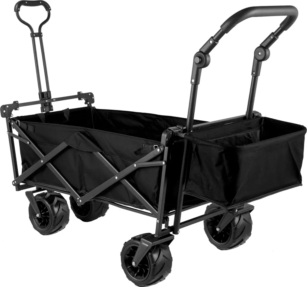 Carrello Trasporto Giardino Pieghevole SucceBuy - Portata 100kg Nero