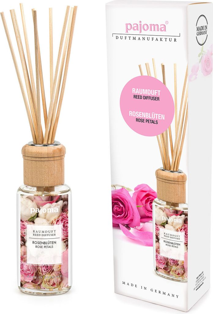 pajoma Raumduft 100 ml inkl. Duftstäbchen, Rosenblüten